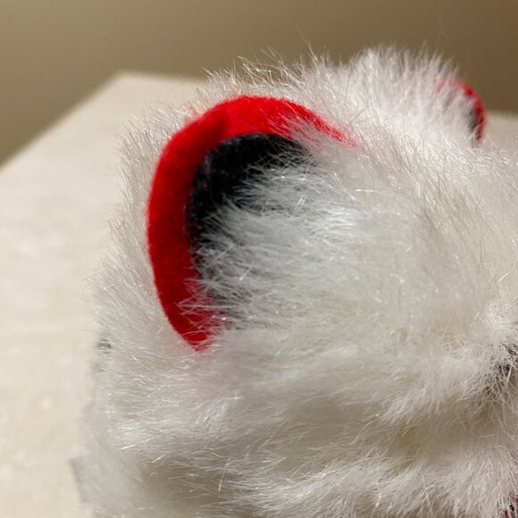 2/$20, Vintage Plush Toy – Adorable White Furry Animal with Clown Nose - Picture 8 of 10